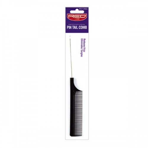Red Professional Pin Tail Comb Black CMB02